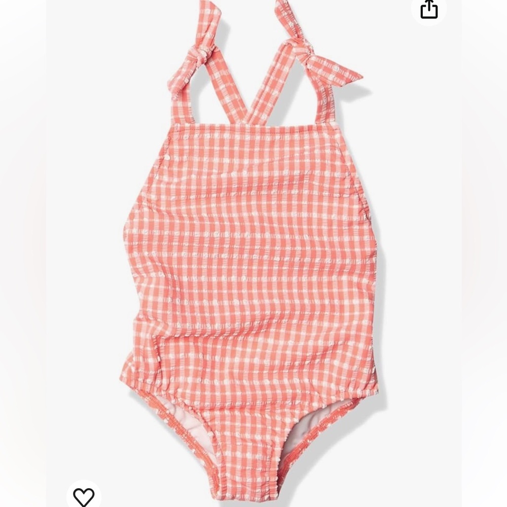 Seafolly Kids Swim One Piece in Pink Gingham